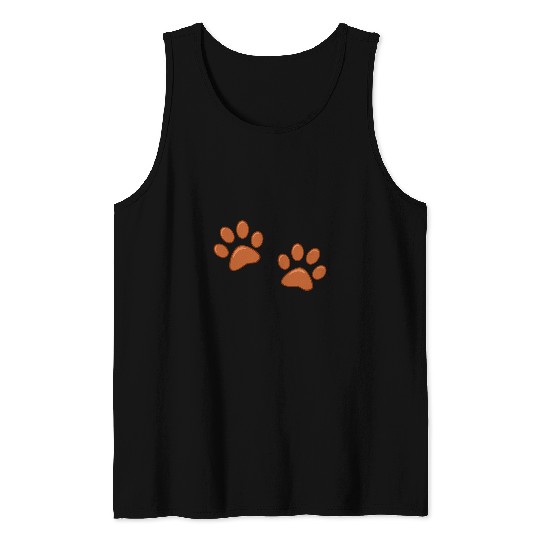 Brown Paw Prints Tank Tops