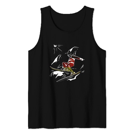 Skiing Ski skiing mountains snow with Germany flag Tank Tops