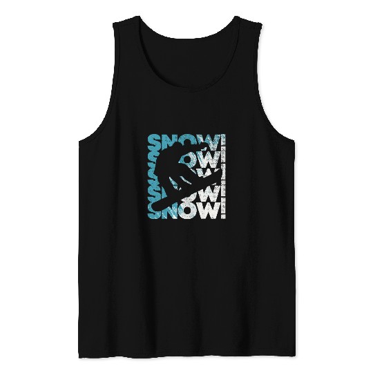 Skiing Ski New Snowboarding Season Grunge Snowboarder Tank Tops