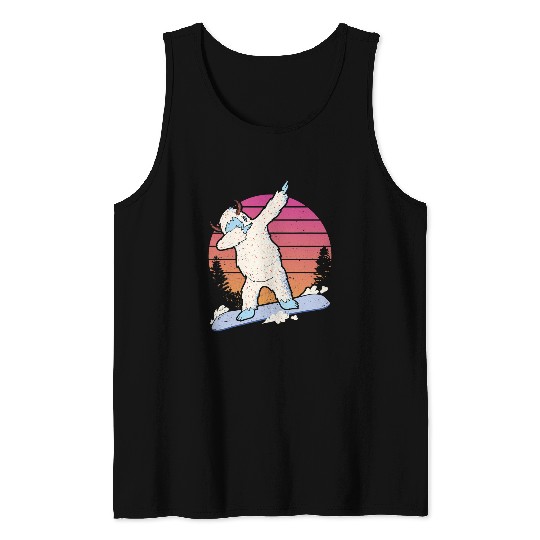 Skiing Ski Retro Dabbings Snowboarding Tank Tops