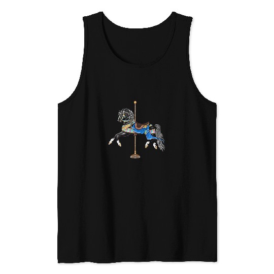 Black Stallion Carousel Horse Tank Tops