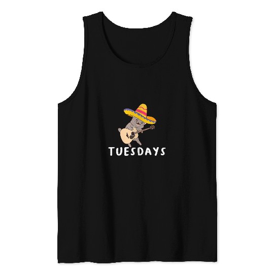 Cat Taco Tuesday Funny Tank Tops
