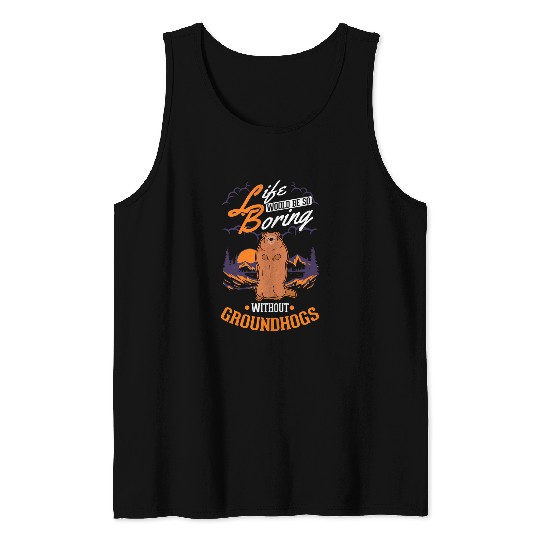 Groundhog Day Marmot Woodchuck Groundhog 2 Tank Tops