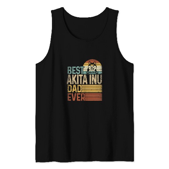 Dog Akita bests Akita Inu Dad Ever Retro vintages Fathers Day Tank Tops