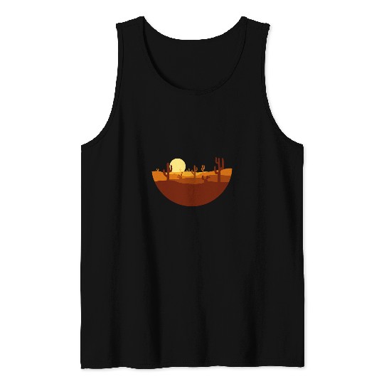 Cool minimalist desert landscape wild west style Tank Tops