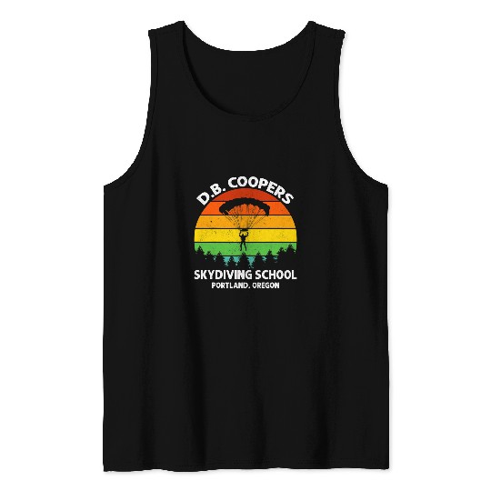 Skydiving Gift D B Cooper Skydiving School Portland Oregon Funny Vintage Tank Tops