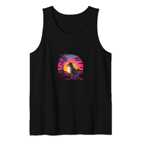 Dog Jack Russell Retro Aesthetic Jack Russell Dog Tank Tops