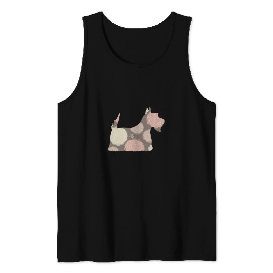 Dog Scottish Terrier Floral Scottish Terrier Scottie Dog Lover Tank Tops