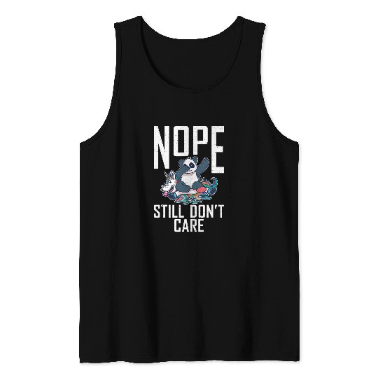 Funny Bear Nope still dont care Statement Panda Bear Lover Cute Bears Tank Tops