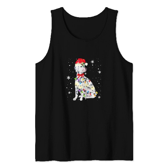 Dalmatian Christmas Light xmass Mom Dad 245 Dog Lover Dalmatians Dog Tank Tops