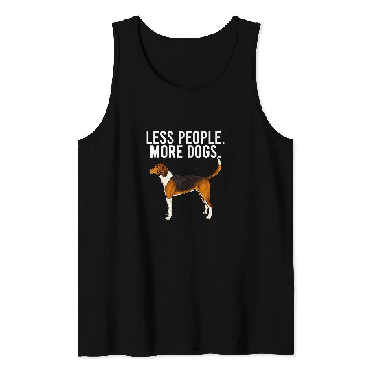 Less People More Dogs American Foxhound Funny Introvert 2 Tank Tops