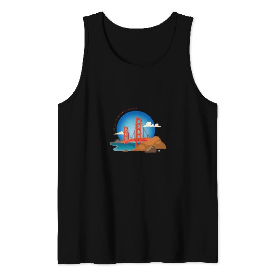 Golden Gate Bridge illustration with the inscription Tank Tops