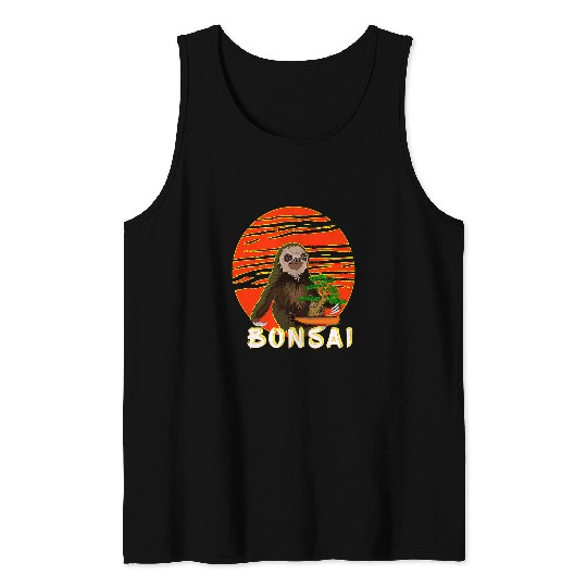 Funny Sloth Tee Bonsai Tree Gift for Yoga Masters Tank Tops