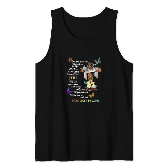 Christian Jesus Christ Christian Sunflower Jesus Cross Butterfly I Can Imagine Christian 29 Bible Verse Christ Tank Tops