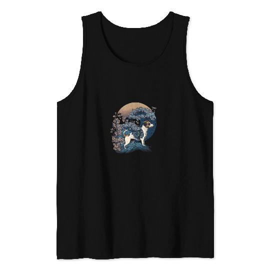 Dog Jack Russell Surrealism Japanese Painting Jack Russell dog 3 Tank Tops