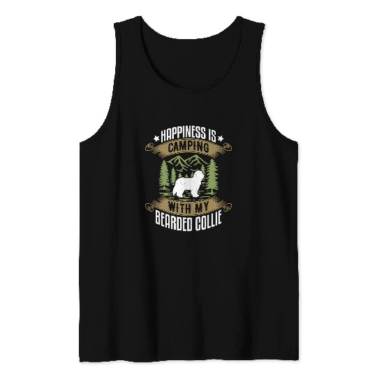 Camping With Bearded Collie Camp Lover Camping And Dogs Tank Tops
