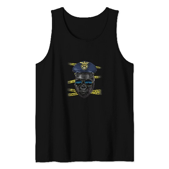 Gorilla Police Great Ape Gorilla Primate Animal Lover 33 Tank Tops