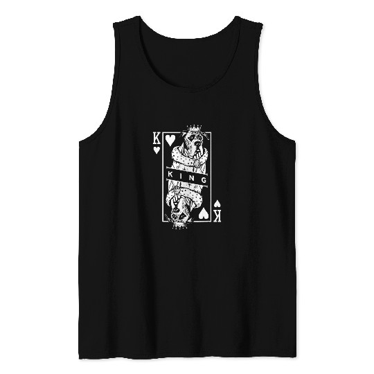 Dog Great Dane King Of Hearts Funny Dog Playing Card Pop Art 21 Tank Tops