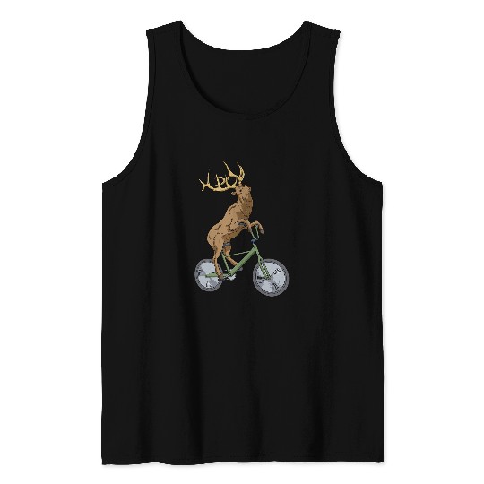 Bicycle Elk Boys Deer Women Forest Nature Elk Tank Tops