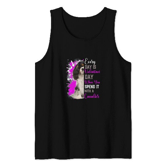 Funny Valentines Day Cavalier Mom Mother Cute Pink Fancy Tank Tops