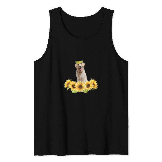 Goldie Love Golden Retriever Sunflower Dog Lover 179 Golden Retriever Dog Tank Tops