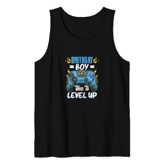 Game Gaming Birthday Boy Time to Level Up Video Game Birthday Boys kids 335 Gamer Loving Game Tank Tops