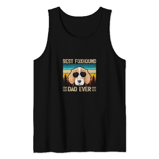Mens Funny vintages Retro bests Foxhound Dad Ever Fathers Day Tank Tops