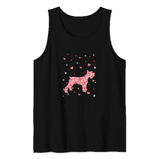 Dog Schnauzer Valentines Day Love Hearts Schnauzer Dog Puppy Lover 309 Tank Tops