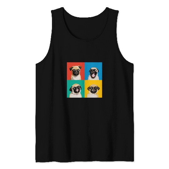 Funny French Bulldog Pop Art Colourful Frenchie Tank Tops
