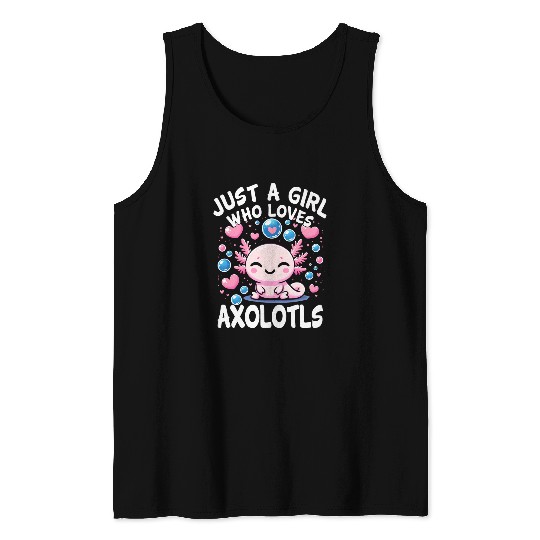 Graphic Axolotls So Cute Outfits Van Gogh Painting Axolotls Tank Tops