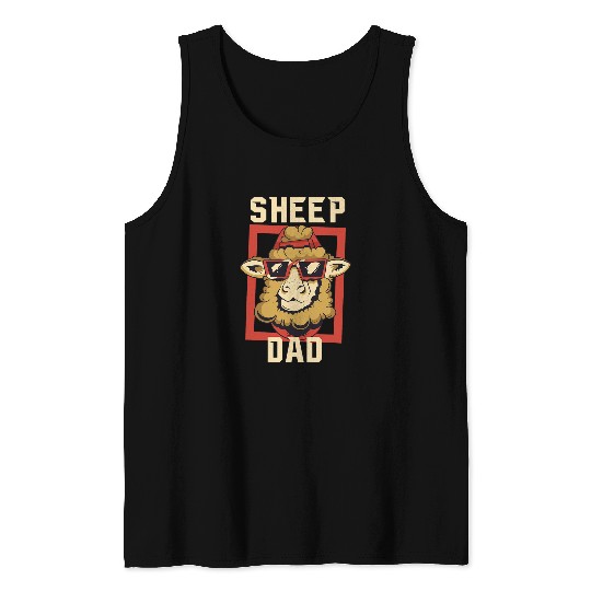 Goats Lover Sheep Dad Fathers Day Daddy Farm Goats Livestock Lamb Farmer Tank Tops