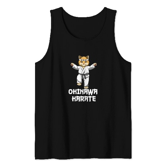 Funny Karate Cat Kata Kumite Tank Tops