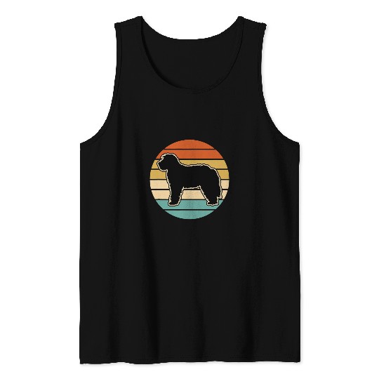 Bernedoodle Dog Gift Retro Sunset Tank Tops