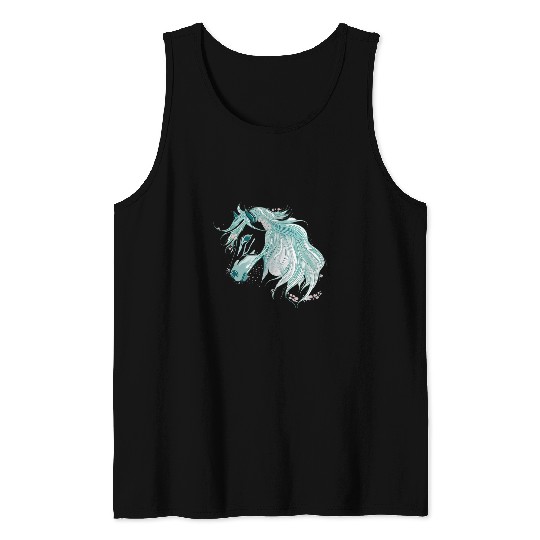 Horse Portrait Western Cowgirls Horseback Riding Tank Tops