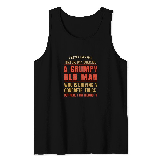 Mens Asphalt Truck Driver Concrete Worker Tank Tops