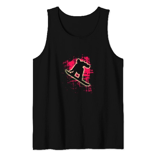 Skiing Ski Red Splatter Snowboarding T Snowboarder Tank Tops