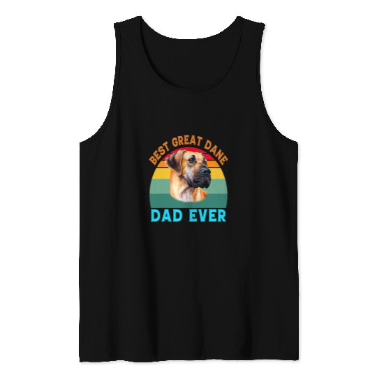 Dog Great Dane Pet Owner Gift Design bests Great Dane Dad Ever Tank Tops