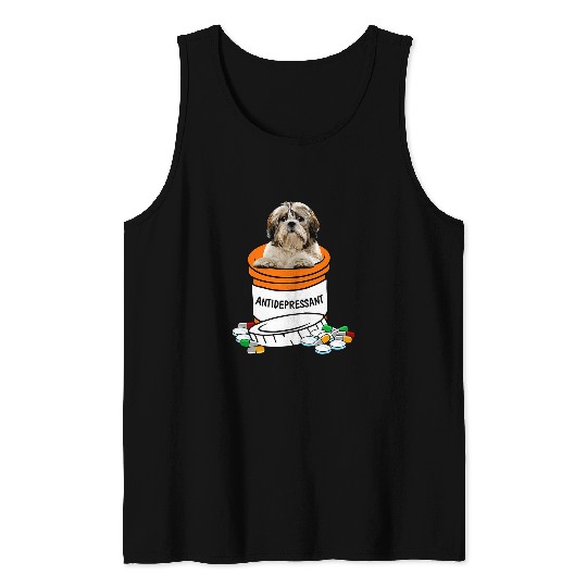 Shih Tzu Antidepressant T antis Depressants cute dog Tank Tops