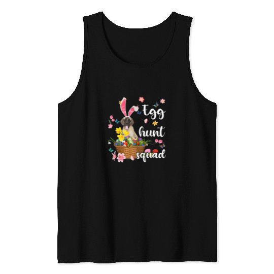 English Mastiff Happy Easter Day Easter Colorful Egg Hunt Tank Tops