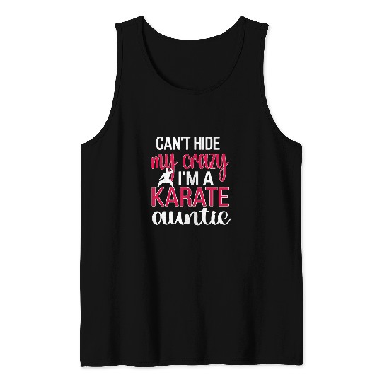 Funny Karate Aunt Proud Karate Auntie Tank Tops