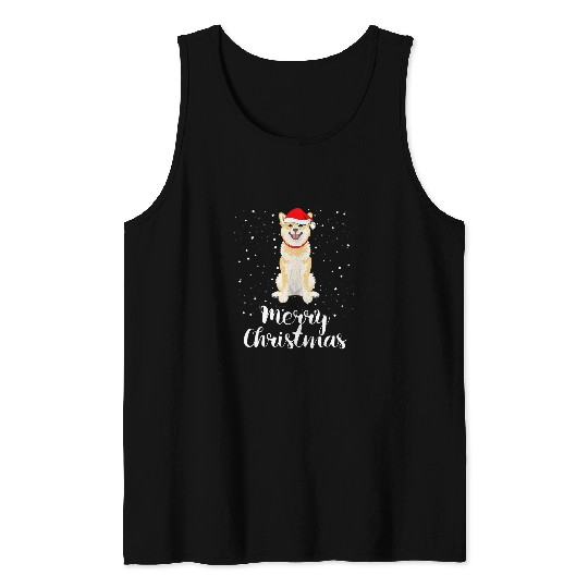 Dog Shiba Inu Cute Shiba Inu Santa Hat Merry Christmas Costume Men Women Tank Tops