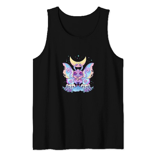 Pastel Goth Cute Creepy Mothman Monster Kawaii Occult Wiccan Tank Tops