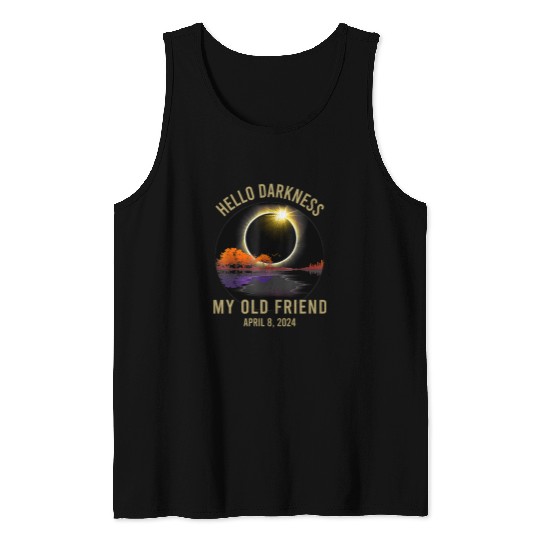 Hello Darkness My Old Friend Guitar Landscape Tank Tops