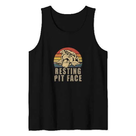 Bully Lover Dog Mens Resting Pit Face Lazy Happy Pitbull 73 Pitbull Dog Tank Tops