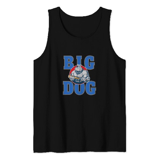 Big Dog Colorful Comic Dog Illustration Novelty Art Design 1 Tank Tops