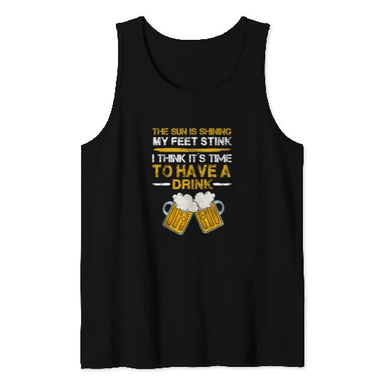 Mens Funny Construction Worker Text Motif For Men Hiker Beer Tank Tops