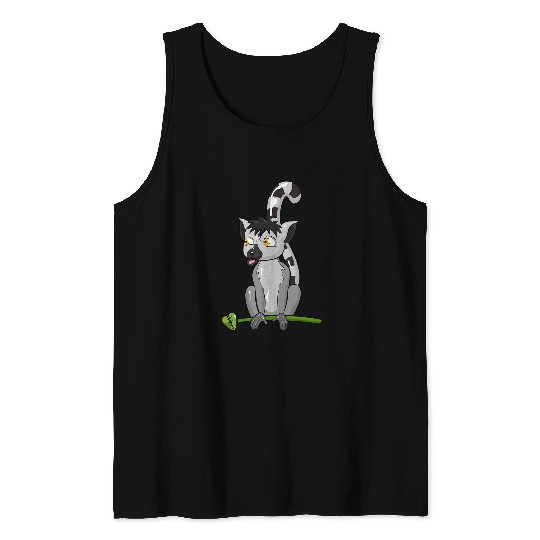 Cute Lemur Illustration Lemur Lover Zookeeper Lemur Tank Tops
