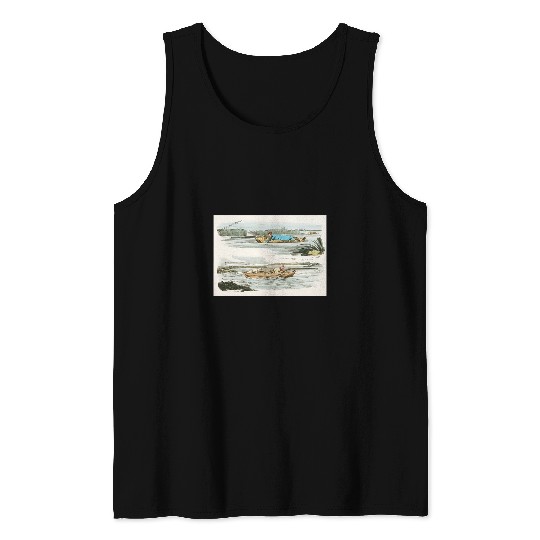 Duck Flowing Sporting Illustration Sketches By Henry Alken Tank Tops