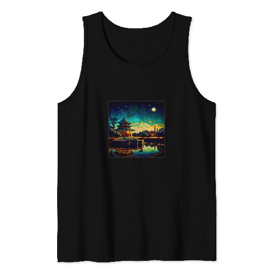 Surrealism Starry Night China Imperial City 69 Tank Tops