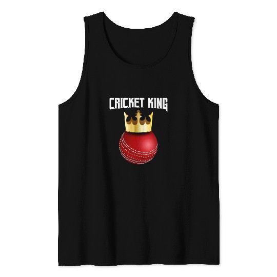 Cricket Fan King Funny Cricket Player Kookaburra 1 Tank Tops
